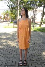 Vestido Evasê Em Tecido De Viscose Estampado  Rosa