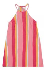 Vestido Evasê Em Tecido De Viscose Estampado  Rosa
