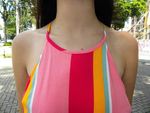 Vestido Evasê Em Tecido De Viscose Estampado  Rosa