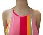 Vestido Evasê Em Tecido De Viscose Estampado  Rosa