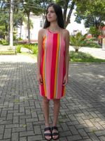 Vestido Evasê Em Tecido De Viscose Estampado  Rosa