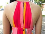 Vestido Evasê Em Tecido De Viscose Estampado  Rosa