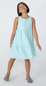 Vestido Básico Infantil Midi Em Algodão