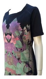 Vestido Curto Estampado Em Malha De Algodão