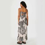 Vestido Longo Decote Profundo Estampado