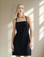Vestido Curto Alças Finas Em Viscolinho