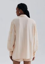 Camisa Feminina Manga Longa Bufante Com Linho