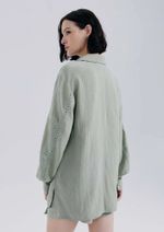 Camisa Feminina Manga Longa Bufante Com Linho