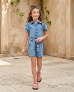 Macacão Jeans Infantil Menina