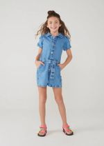 Macacão Jeans Infantil Menina