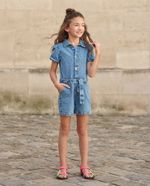 Macacão Jeans Infantil Menina