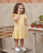 Vestido Franzido Infantil Com Calcinha