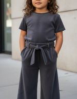 Calça Infantil Menina Toddler Wide Leg Em Plush