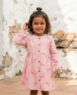 Vestido Curto Infantil Com Botões Toddler