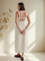 Vestido Midi Com Fenda Em Viscolinho