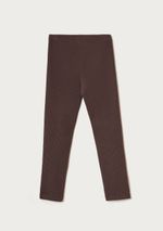 Calça Legging Infantil Menina Em Ribana Canelada Marrom