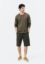 Bermuda Básica Masculina Cargo Em Sarja