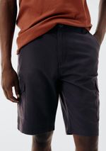 Bermuda Básica Masculina Cargo Em Sarja