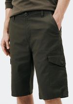 Bermuda Básica Masculina Cargo Em Sarja