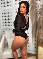 BODY CASUAL PRETO AMANDA COM BOJO SOFT EM TULE E MANGA LONGA