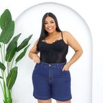 Bermuda Meia Coxa Jeans Mom