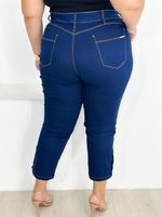 Calça Capri Botões na perna com elastano