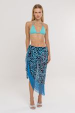 Biquíni Cortininha Argola Azul Turquesa