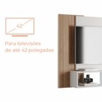 Painel Para Tv Até 42 Polegadas Com Nichos Gaia - Branco / Cinamomo Ripado