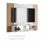Painel Para Tv Até 42 Polegadas Com Nichos Gaia - Branco / Cinamomo Ripado