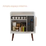 Buffet Aparador Cora Uma porta com Pés de Madeira - Branco