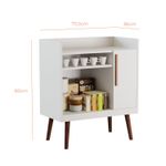 Buffet Aparador Cora Uma porta com Pés de Madeira - Branco