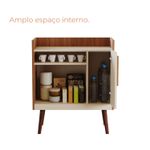 Buffet Aparador Cora Uma porta com Pés de Madeira - Cinamomo / Off White