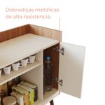 Buffet Aparador Cora Uma porta com Pés de Madeira - Cinamomo / Off White