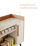 Buffet Aparador Cora Uma porta com Pés de Madeira - Cinamomo / Off White