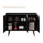 Buffet Aparador Lo Três Portas Com Pés de Madeira Retrô