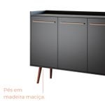 Buffet Aparador Lo Três Portas Com Pés de Madeira Retrô