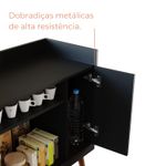 Buffet Aparador Cora Uma porta com Pés de Madeira - Preto Fosco