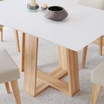 Conjunto Sala de Jantar 4 Lugares Mesa Bahê 90 e Cadeira Ane Babus