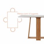 Conjunto Sala de Jantar 4 Lugares Mesa Bahê 136 e Cadeira Ane Babus