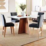Conjunto Sala de Jantar 4 Lugares Mesa Lune 1,36 e Cadeira Ane Babus