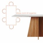 Conjunto Sala de Jantar 6 Lugares Mesa Lune e Cadeira Ane Babus