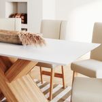 Conjunto Sala de Jantar 4 Lugares Mesa Nea e Cadeira Ane Babus