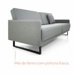 Sofá 2 lugares Desi com 1,80m em Linho e Pés de Madeira - Grafite