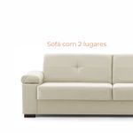 Sofá 2 lugares Lay com 1,95m em Linho - Bege