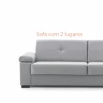 Sofá 2 lugares Lay com 1,95m em Linho - Grafite