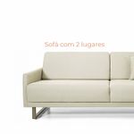 Sofá 2 lugares Desi com 1,80m em Linho e Pés de Madeira - Bege