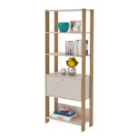 Estante Argo com 1 Porta e 5 Prateleiras - Off White / Branco