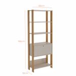 Estante Argo com 1 Porta e 5 Prateleiras - Off White / Branco