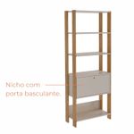 Estante Argo com 1 Porta e 5 Prateleiras - Off White / Branco