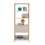 Estante Argo com 1 Porta e 5 Prateleiras - Off White / Branco